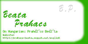 beata prahacs business card